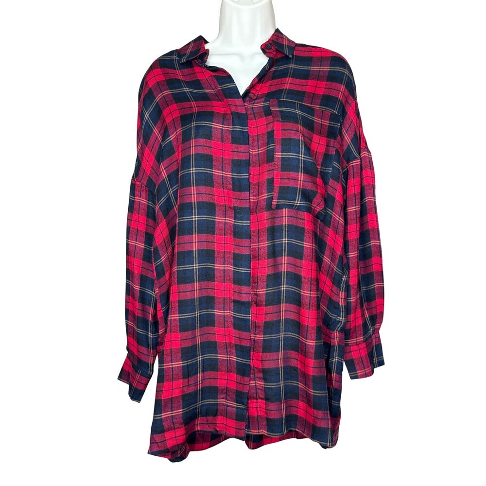 Tulip B By Unique Vintage Red Plaid Long Sleeve Dress M NWT